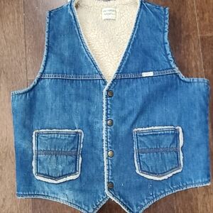 Vintage Sherpa Lined Denim Vest
